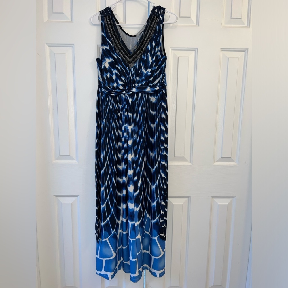 Long, blue maxi dress